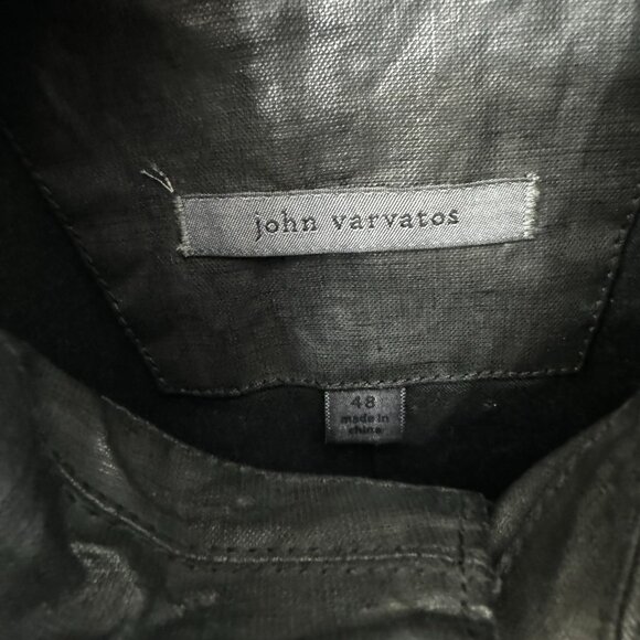 JOHN VARVATOS Waxed Coated Linen Shirt Jacket (sz. 48) - Picture 2 of 12